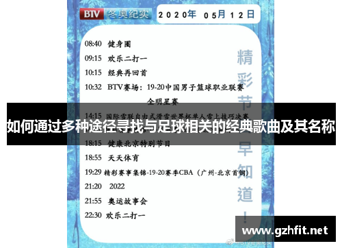 如何通过多种途径寻找与足球相关的经典歌曲及其名称